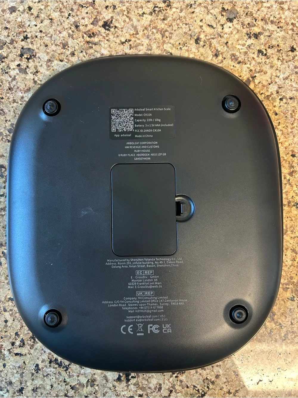 Arboleaf Black Digital Kitchen Scale with Tare & Unit Conversion model CF10A